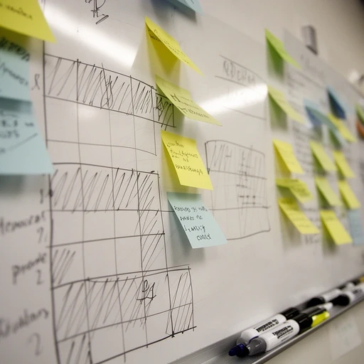 Grid layout exercise on a whiteboard